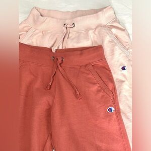 Champion Logo Womens Size Medium & Small Pink and  Brown-Red Sweatpants   #56